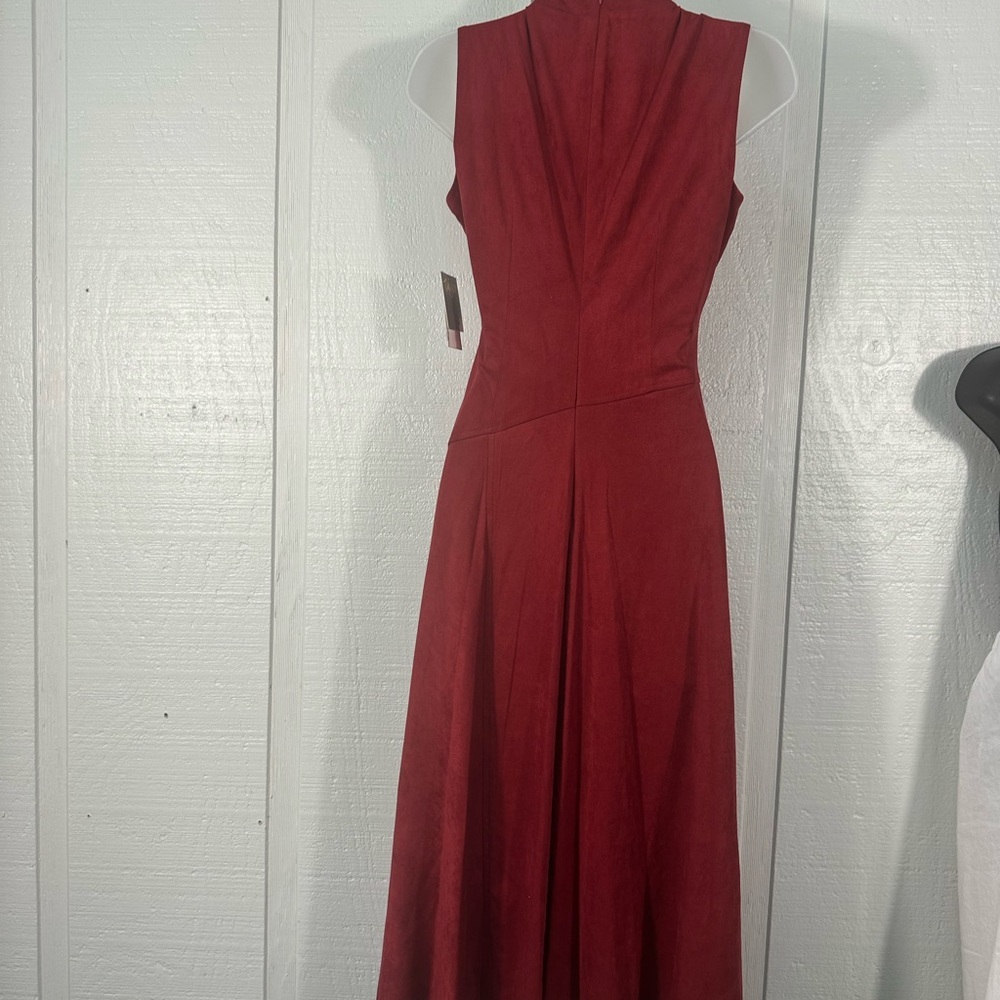 Taylor Women's Faux-Suede Asymmetrical-Hem Sleeveless Midi Dress Size 2 NWT - Picture 7 of 12